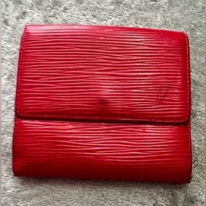 Loius Vuitton Red Epi Leather Wallet